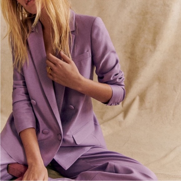 Sezane Christie Jacket Blazer Lavender Purple Size 32 US 0 - Picture 1 of 10